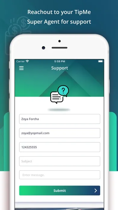 Capturas de pantalla de TipMe Sub-Agent