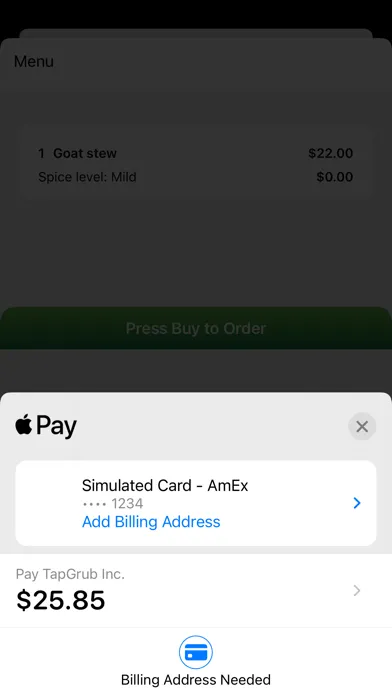 Zrzuty ekranu TapGrub Order Restauraunt Food