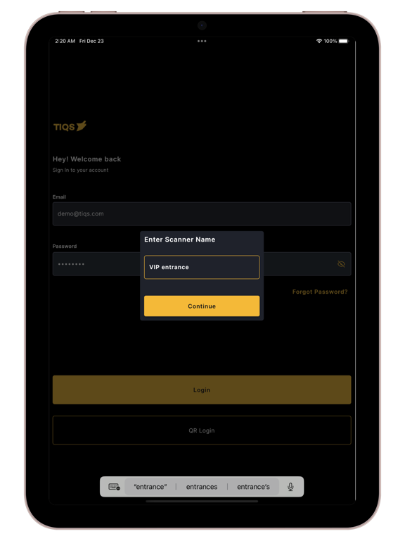 Скриншоты Tiqs Event Scanner iPad 