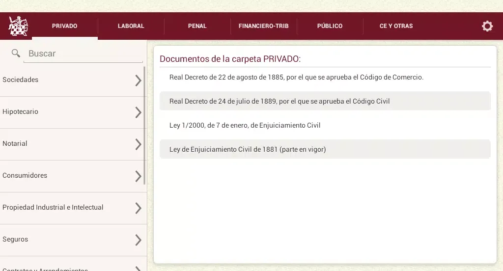 Textos Legales ICAM Screenshots