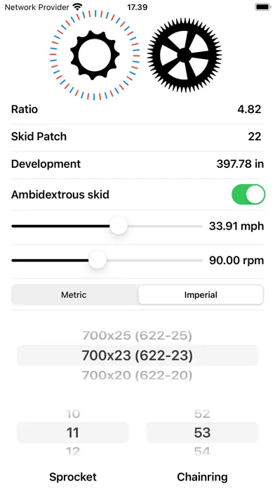 Tangkapan layar FixedGearCalc