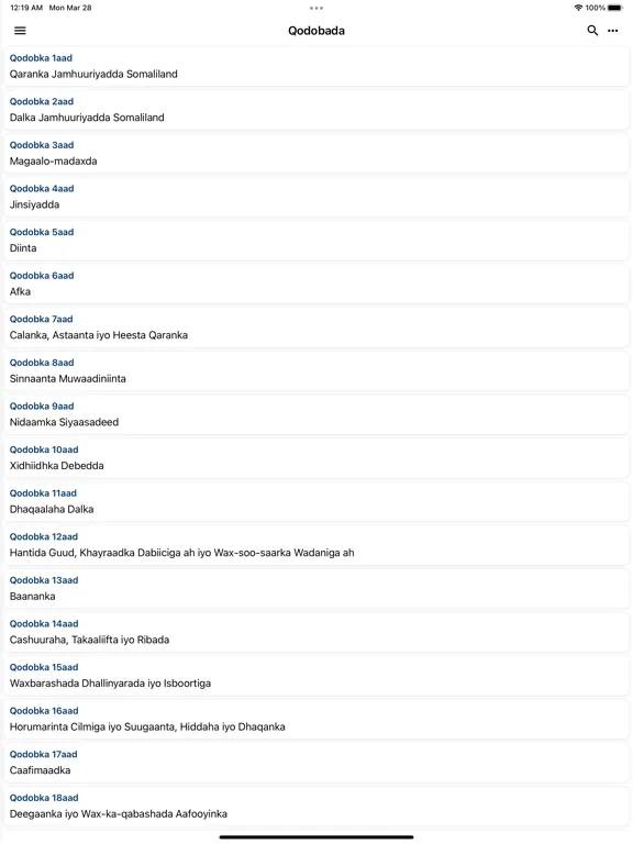 Dastuurka Somaliland iPad  Screenshots
