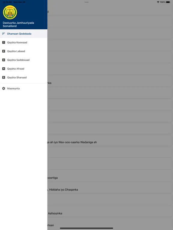 Dastuurka Somaliland iPad  Screenshots