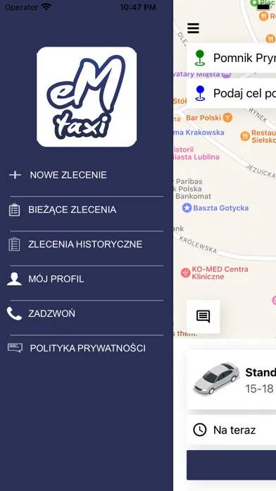 Captures d'écran de eM Taxi