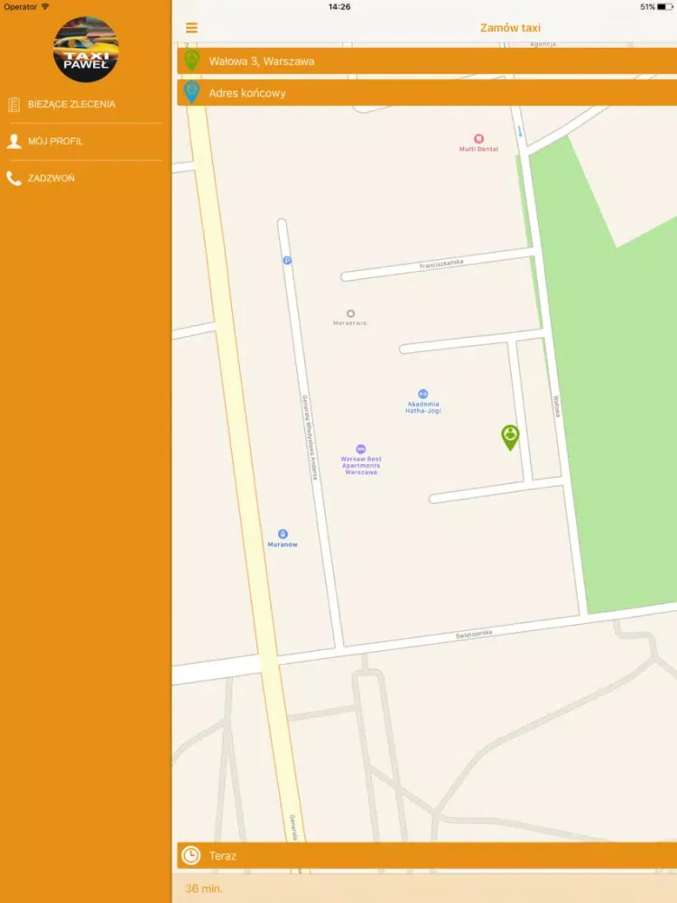 Скриншоты Taxi Paweł iPad 