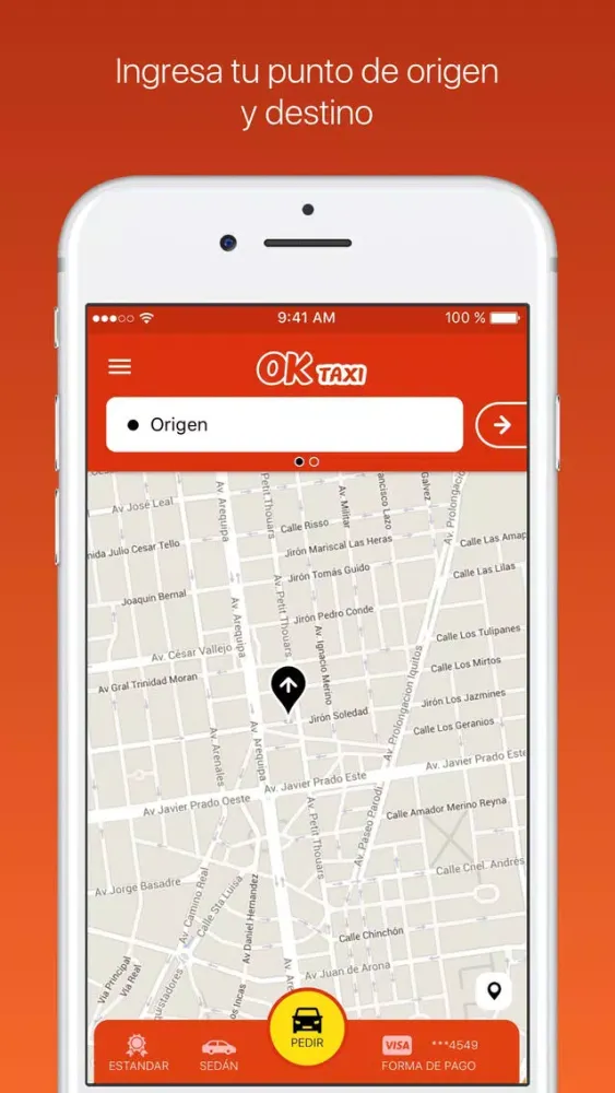 Ảnh chụp màn hình của OK Taxi Perú