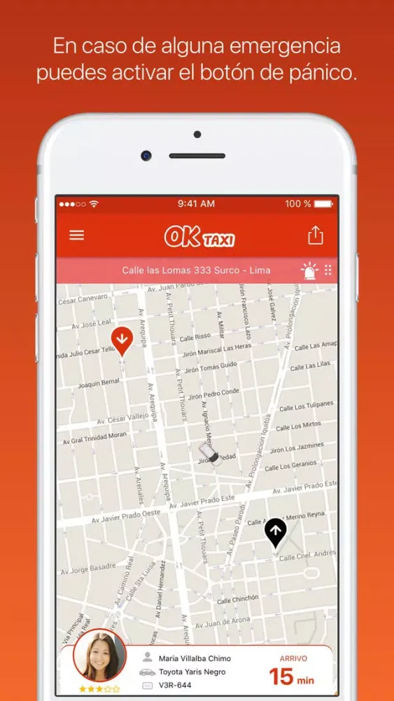 Ảnh chụp màn hình của OK Taxi Perú