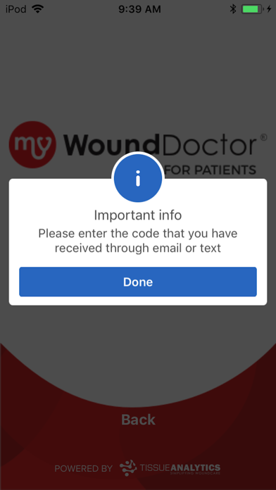 Tangkapan skrin MyWoundDoctor - Patient