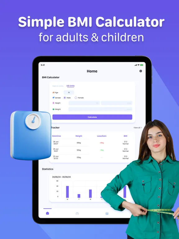 BMI Calculator - HealthTracker iPad  سکرین شاٹس