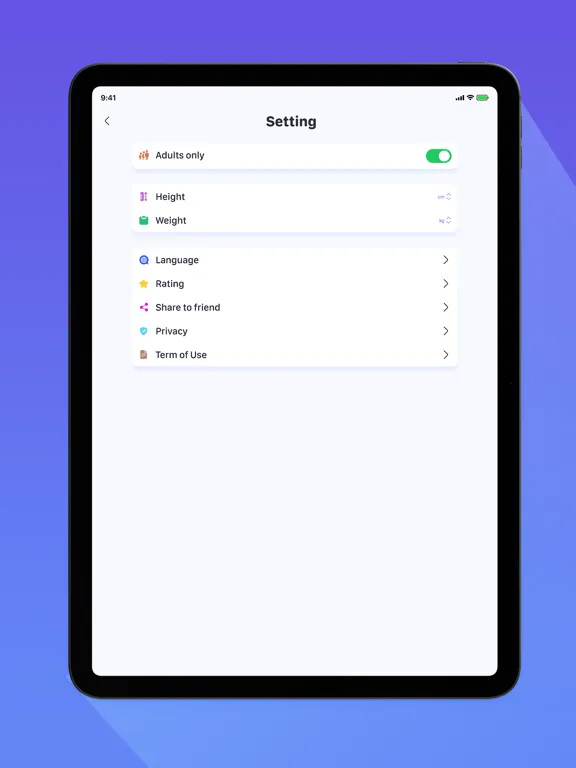 BMI Calculator - HealthTracker iPad  سکرین شاٹس
