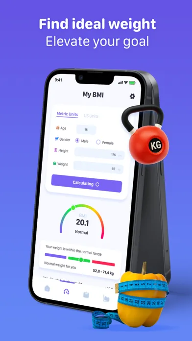 BMI Calculator - HealthTracker سکرین شاٹس