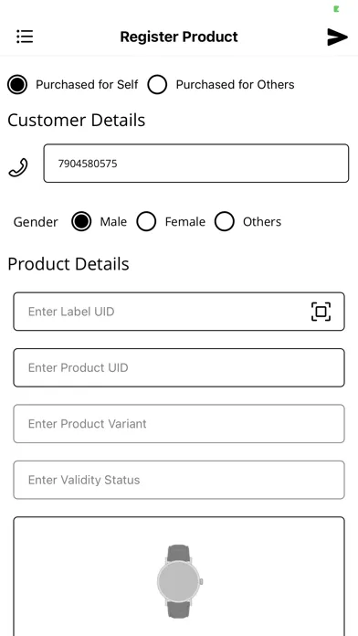 Warranty Registration Screenshots