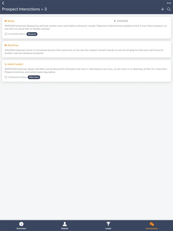 Dealer Prospects iPad  Screenshots