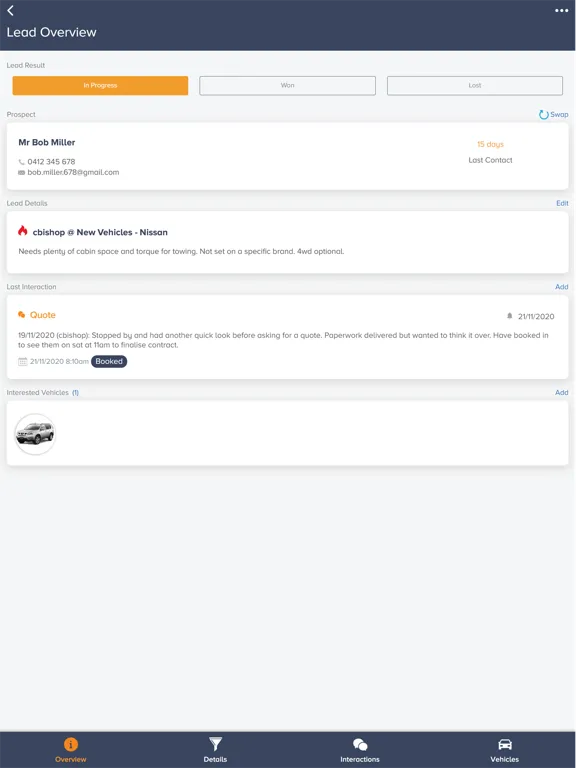 Dealer Prospects iPad  Screenshots