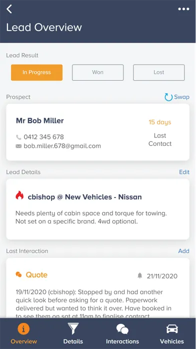 Dealer Prospects Screenshots