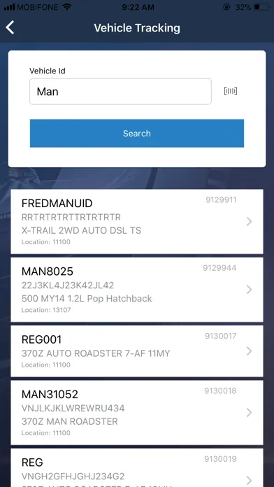 Vehicle Barcode Screenshots