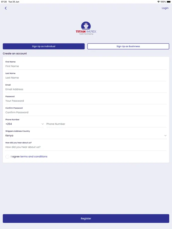TitanImpexShipping iPad  Screenshots