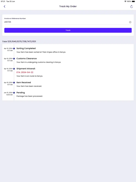 TitanImpexShipping iPad  Screenshots