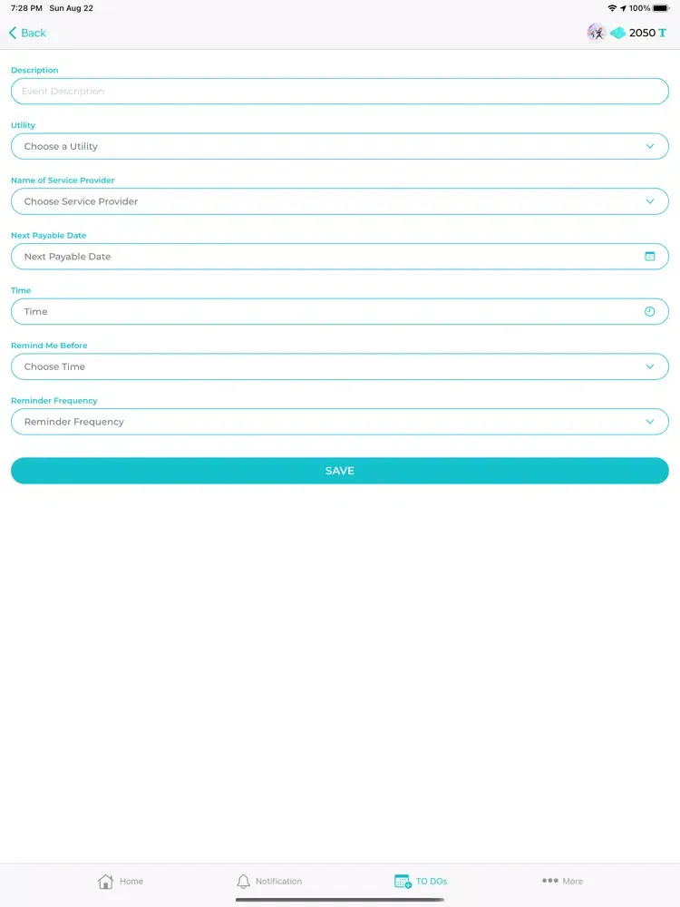 Tangkapan layar WhatToDo Titanium Technologies iPad 