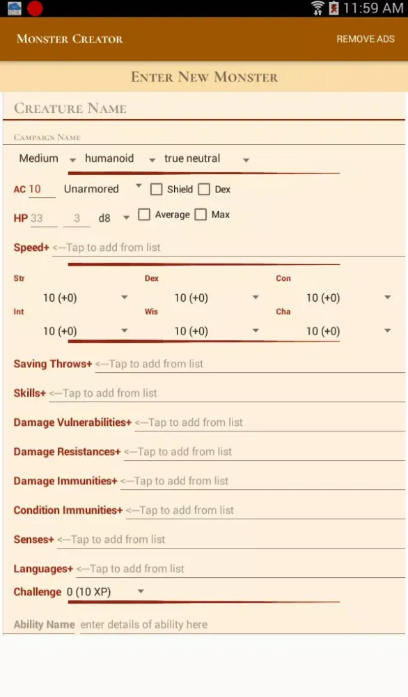 5e Monster Creator Screenshots