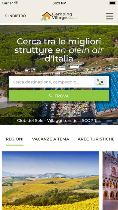 Capturas de tela do Campingvillage.travel