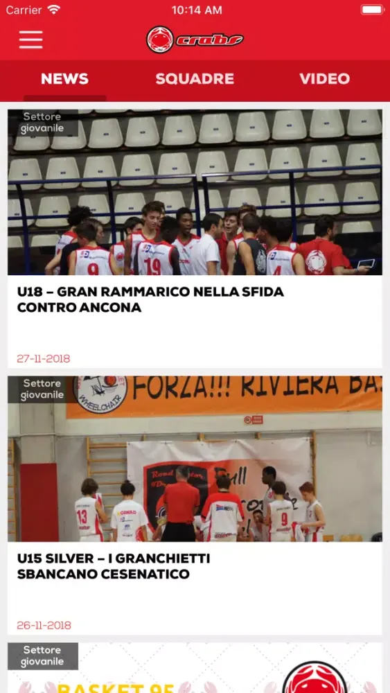 ภาพหน้าจอของ BASKET RIMINI CRABS