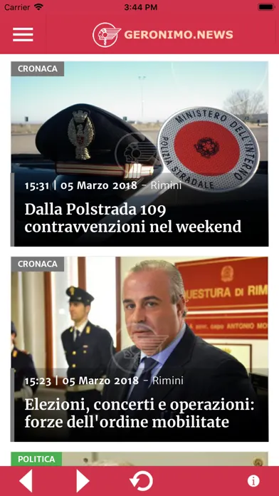 Capturas de pantalla de Geronimo.news