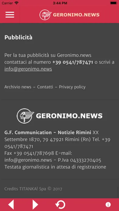 Capturas de pantalla de Geronimo.news