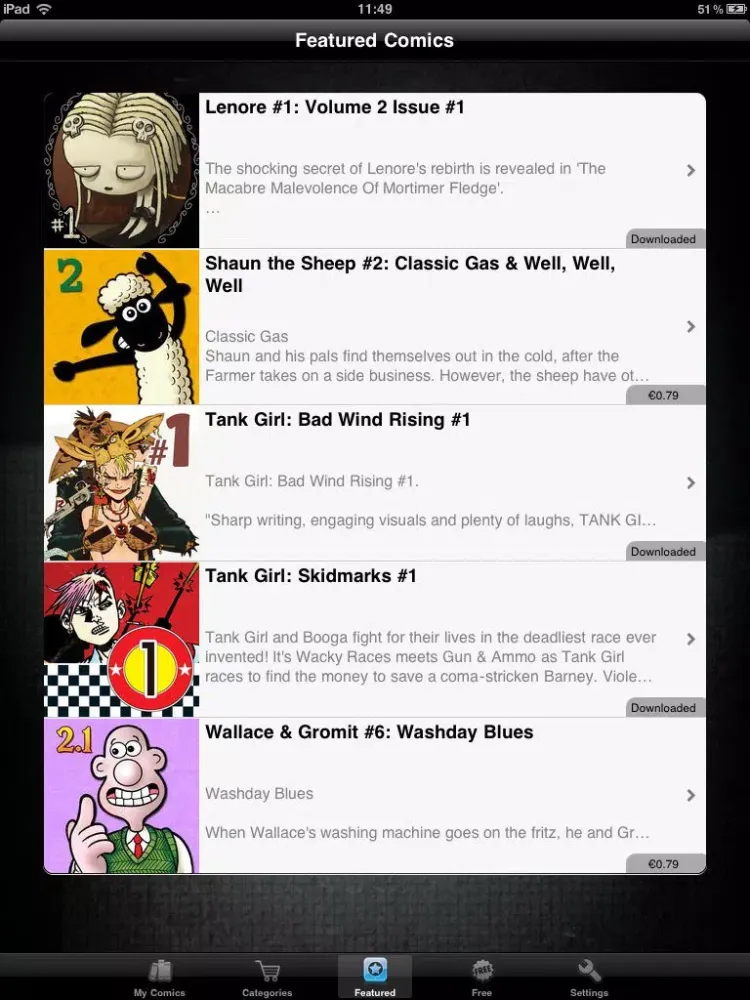 Captures d'écran de Titan Comics iPad 