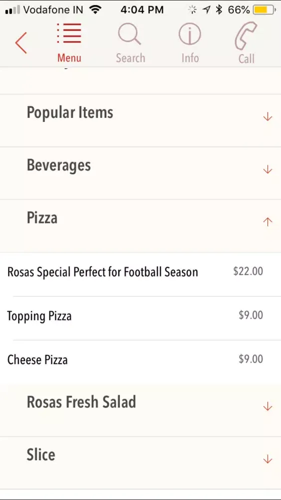 ภาพหน้าจอของ Rosa's Fresh Pizza