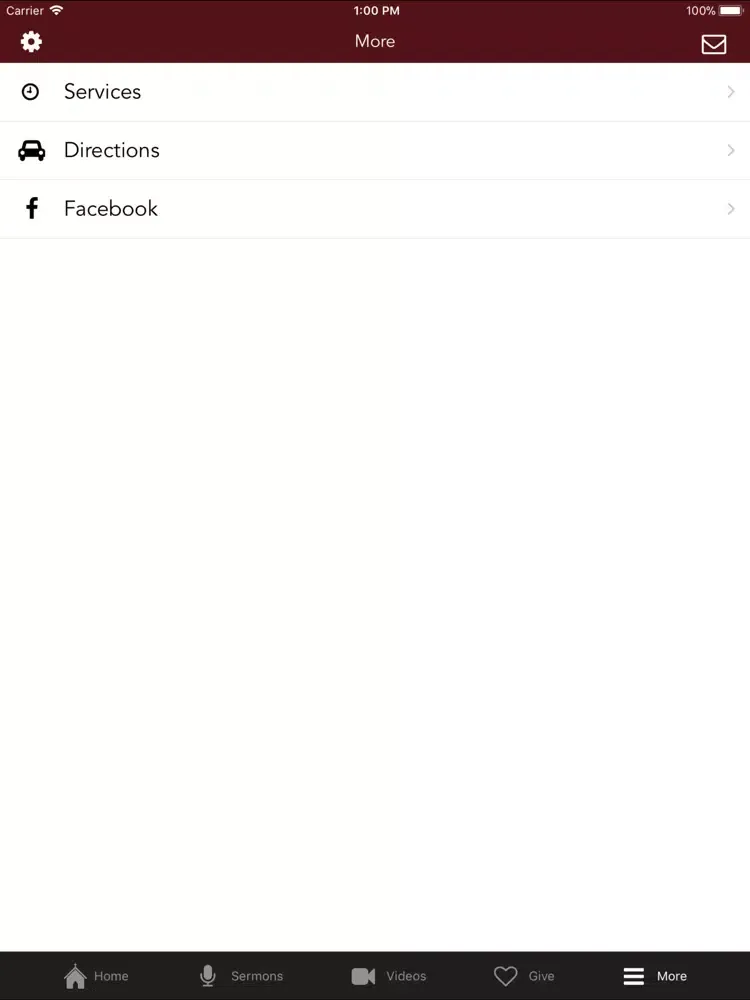 Tangkapan layar Church of the Incarnation App iPad 