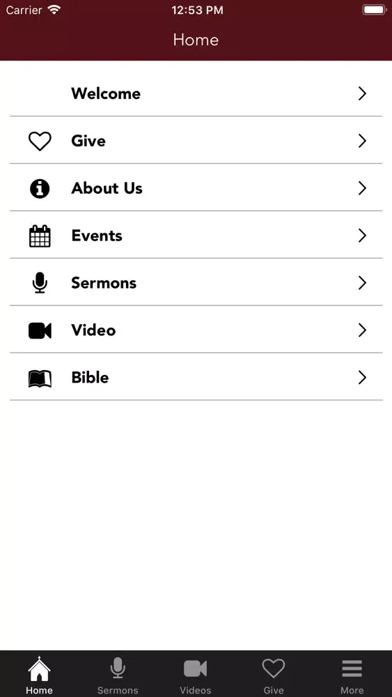 Tangkapan layar Church of the Incarnation App