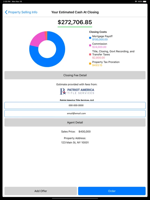 Patriot America Title Services iPad  스크린샷