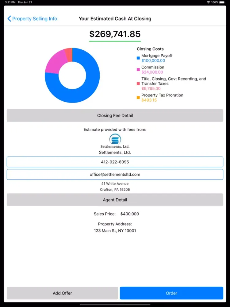 Tangkapan layar Settlements, LTD iPad 