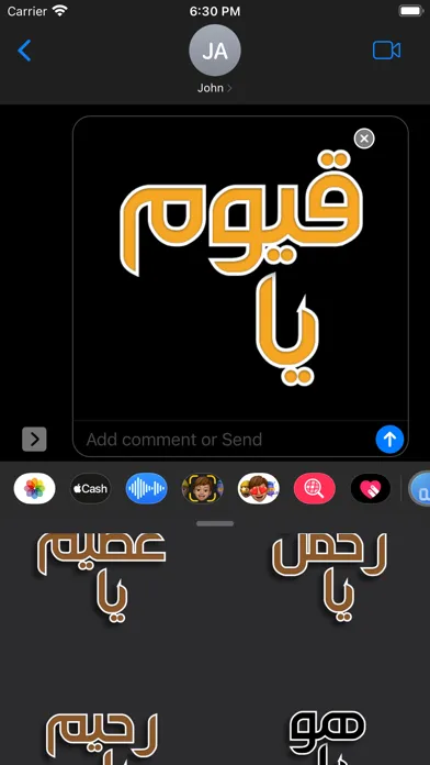 Captures d'écran de 99 Names of Allah Sticker App