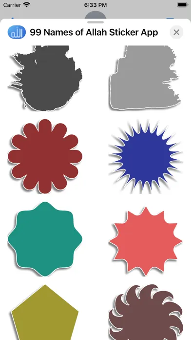 Captures d'écran de 99 Names of Allah Sticker App