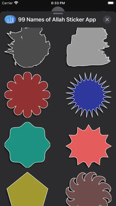 Captures d'écran de 99 Names of Allah Sticker App