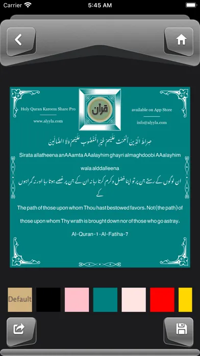 Tangkapan skrin Holy Quran Kareem Share Pro