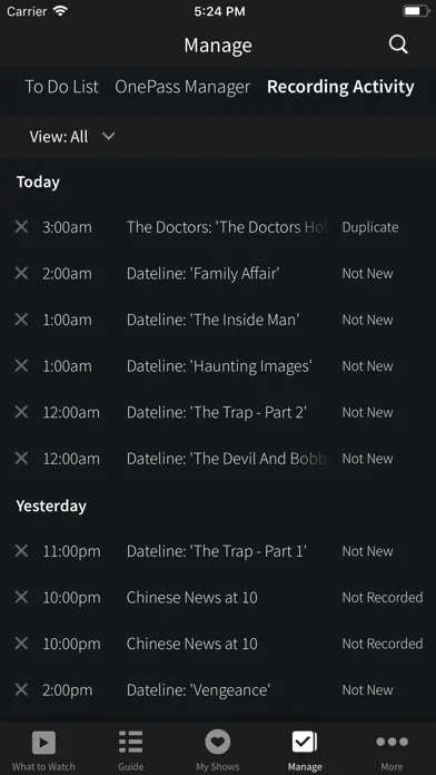TiVo 스크린샷