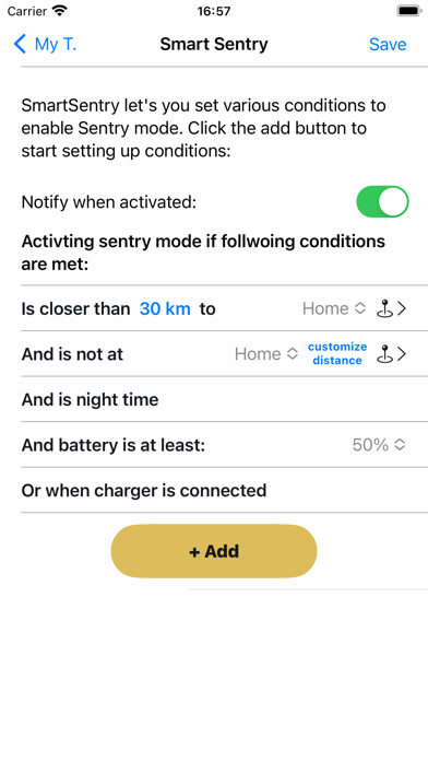 ภาพหน้าจอของ myT: For your Tesla
