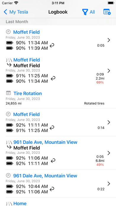 ภาพหน้าจอของ myT: For your Tesla