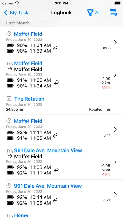 myT: For your Tesla سکرین شاٹس