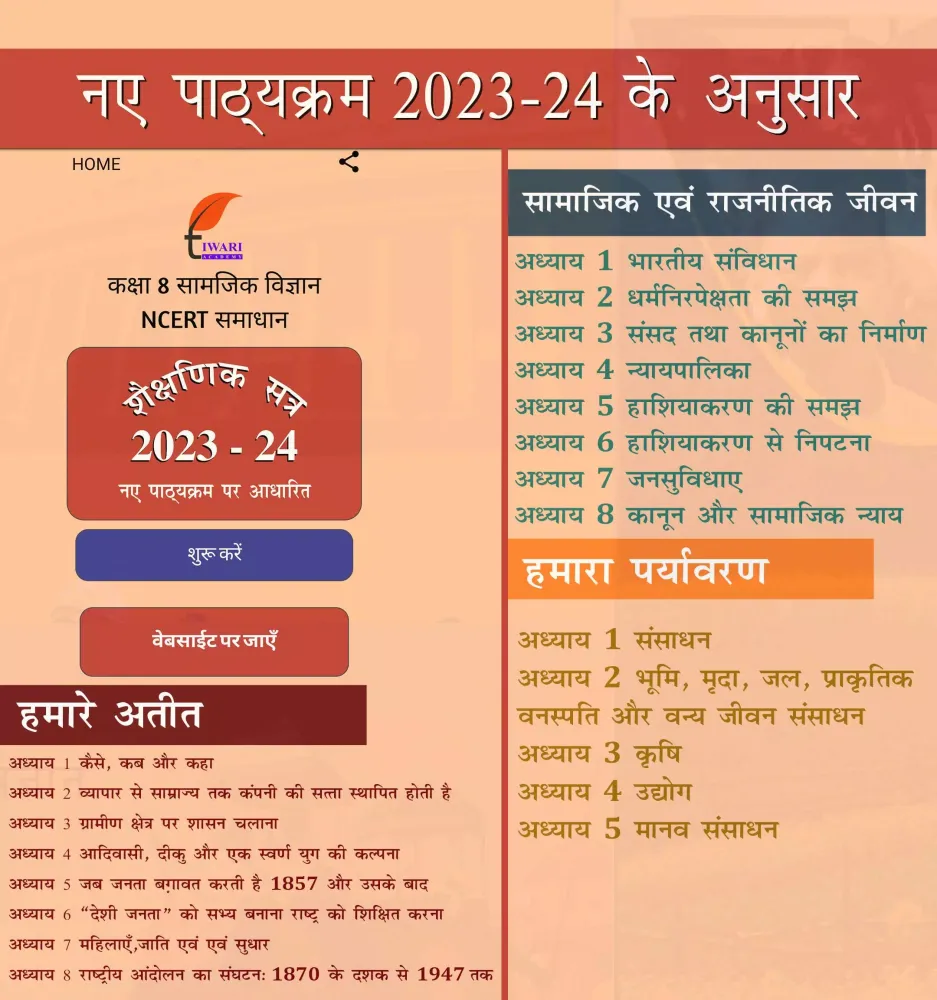 Class 8 Social Guide in Hindi 스크린샷