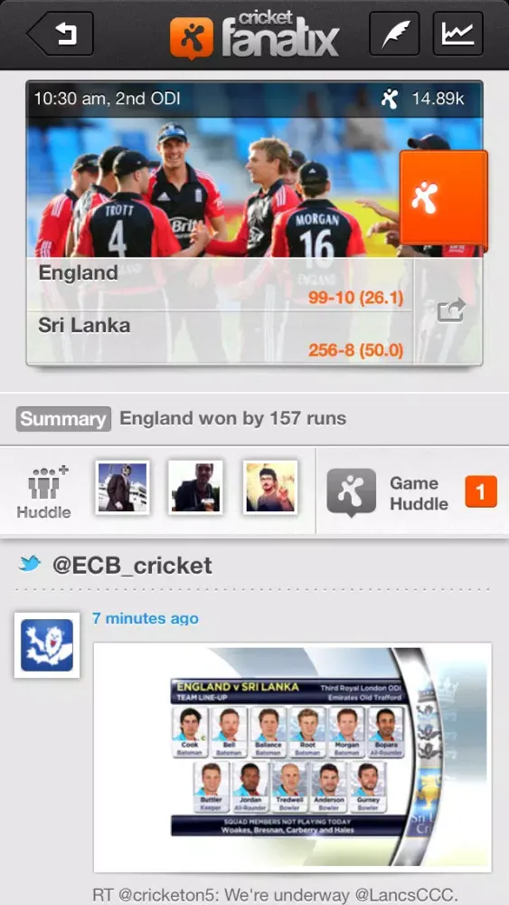 fanatix cricket - Powered by ESPNcricinfo Ekran Görüntüleri