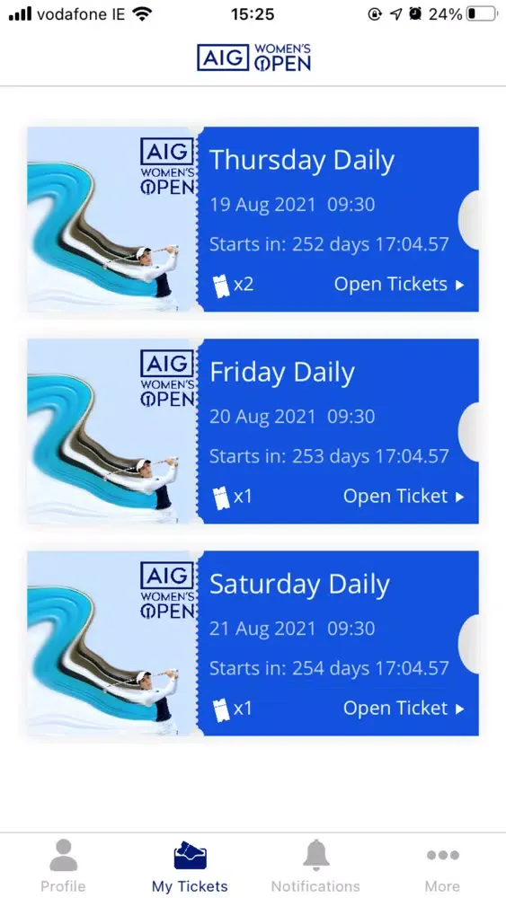 Tangkapan layar AIGWO TICKETS