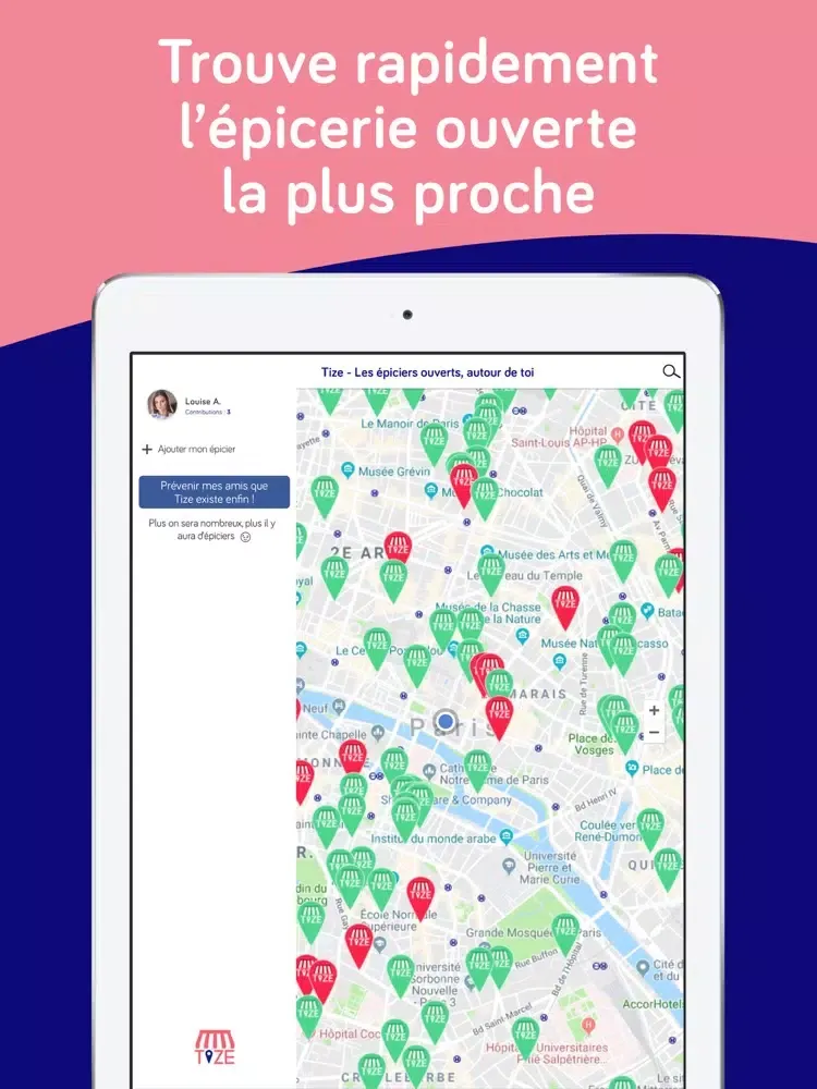 Tize, le radar à épiciers iPad  स्क्रीनशॉट