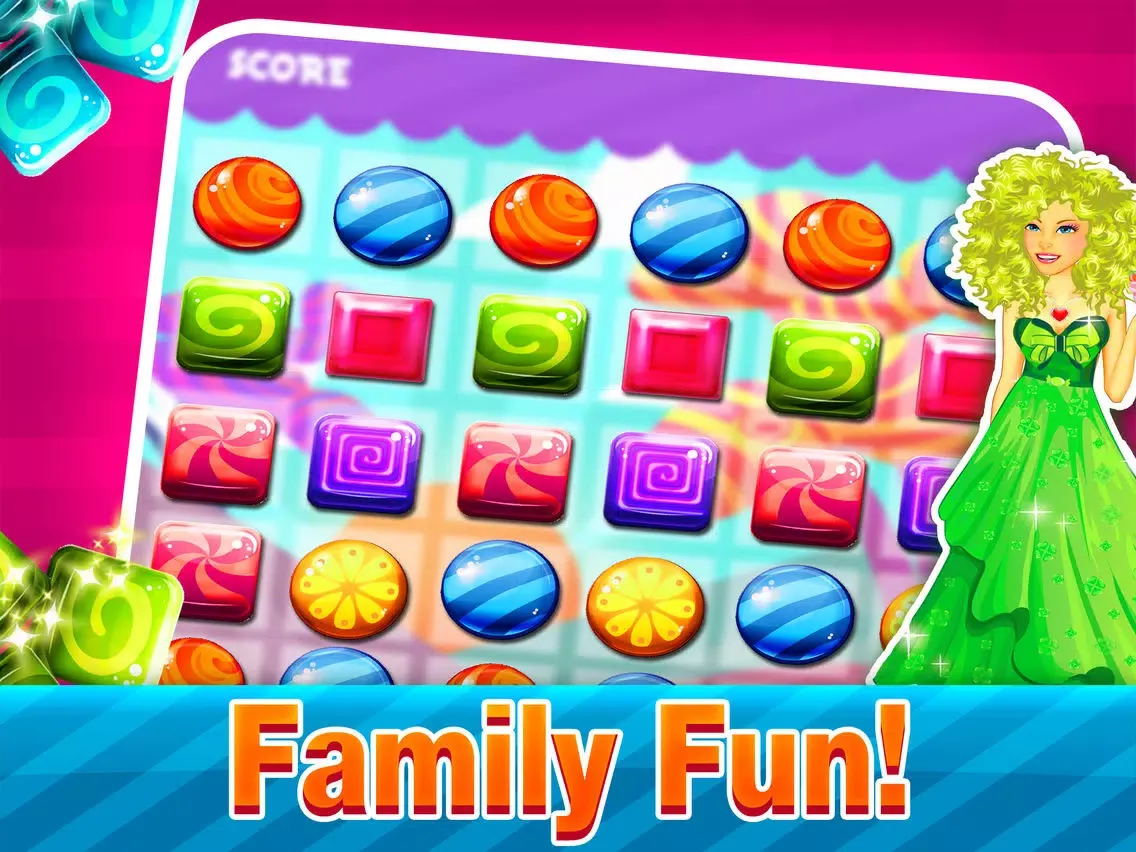 Candy Best Match-3 - Puzzle adventure in juicy fruit land free iPad 應用截圖