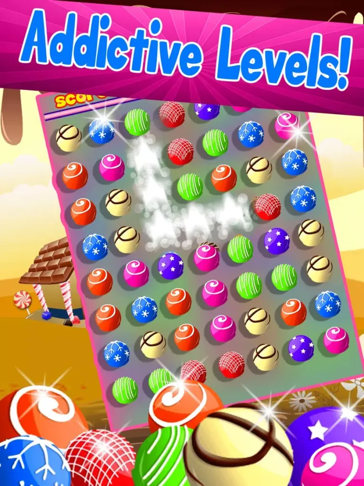 Candy Sparks Match-3 - Sweet Bubbles And Fruits Mania For Kids Free iPad  Screenshots