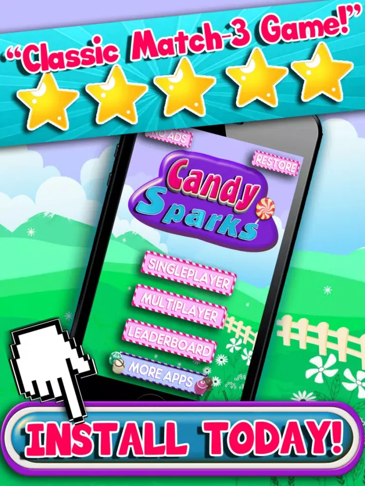 Candy Sparks Match-3 - Sweet Bubbles And Fruits Mania For Kids Free iPad  Screenshots