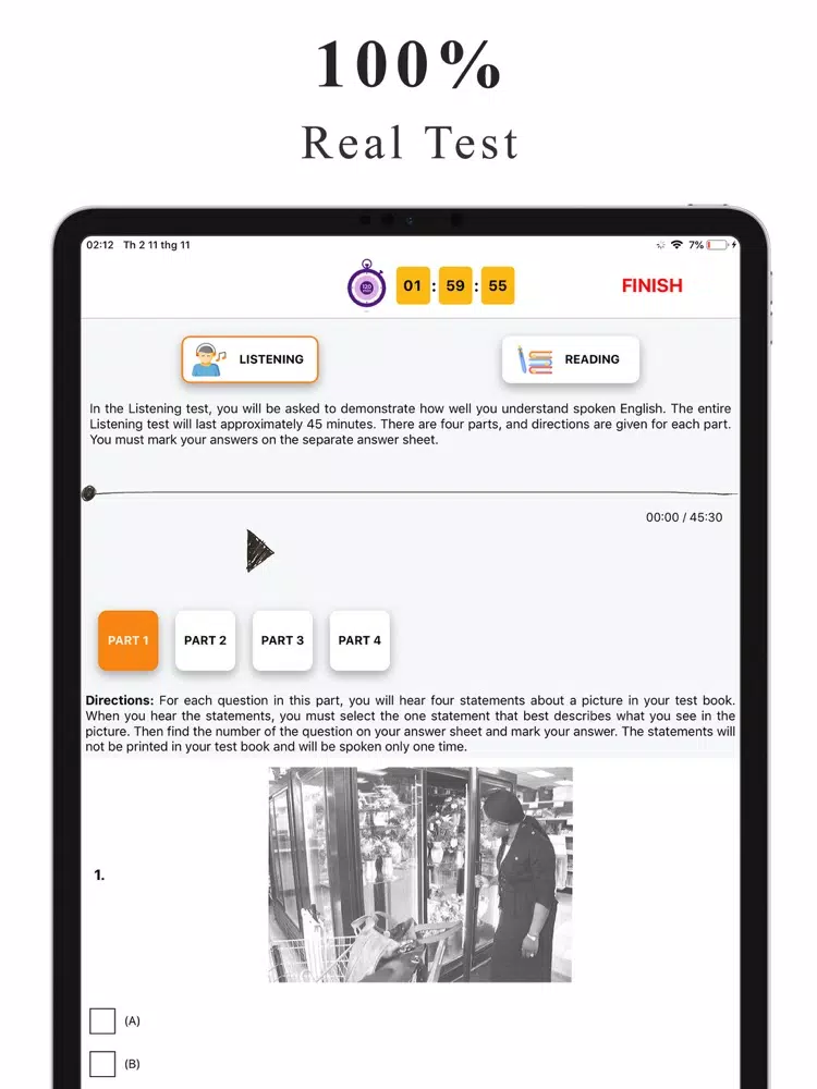 Скриншоты New Practice Test for TOEIC® iPad 